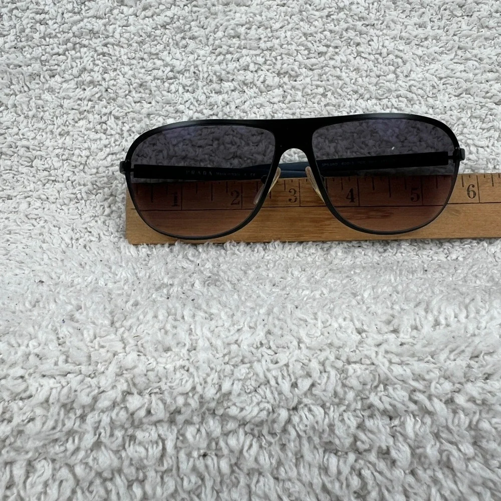 Prada Linea Rossa PS54IS Black Aviator Sport Sunglasses Grey Lens w/‎ Case Italy